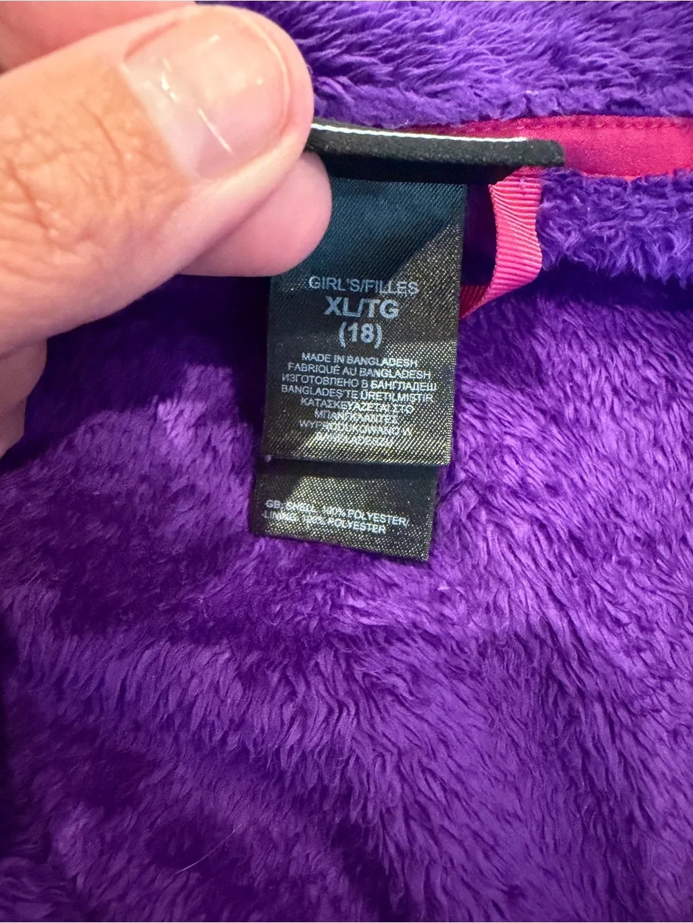 The North Face Kids Purple Fleece Jacket with Pink Accents